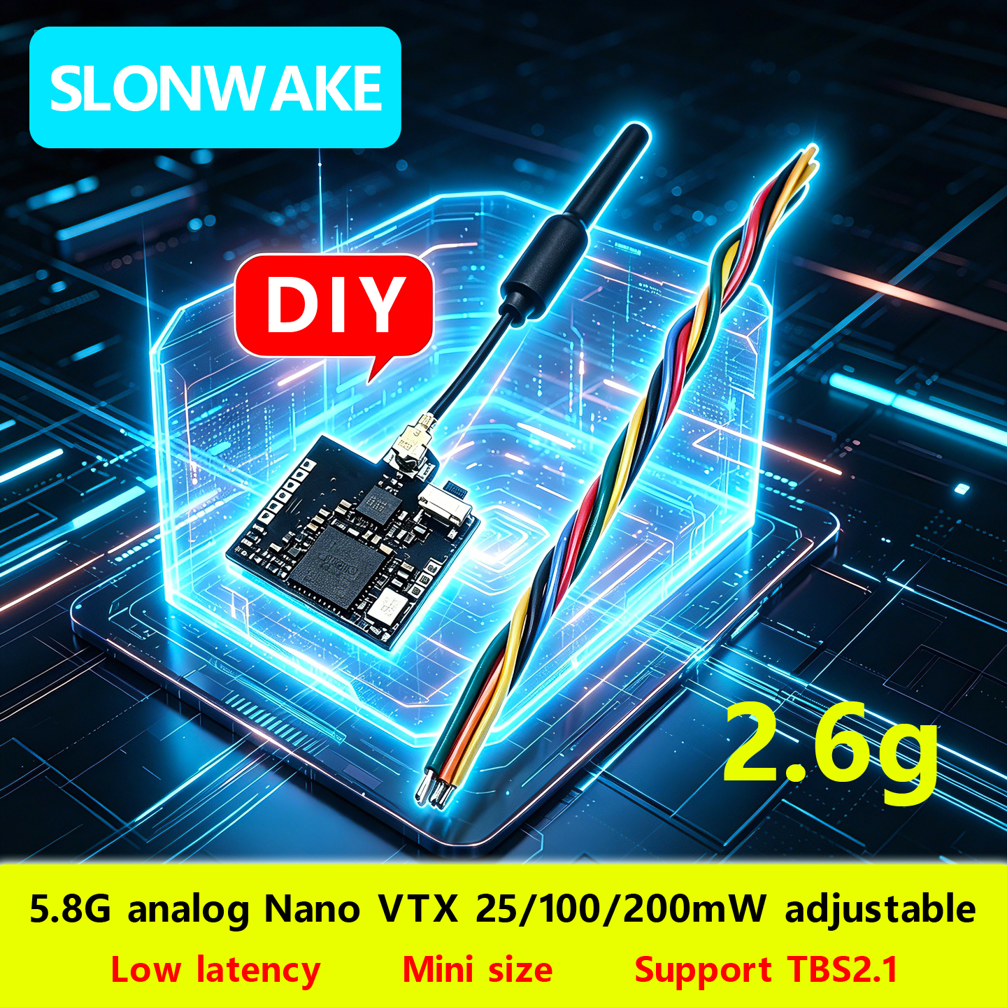 SLONWAKE Nano 5.8G 48CH 200mW  - Drone Receiver recension och pris